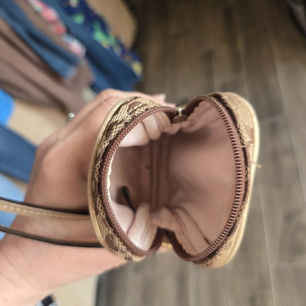 Coach Tan and Brown Signature Pouch - Picture 6 of 6